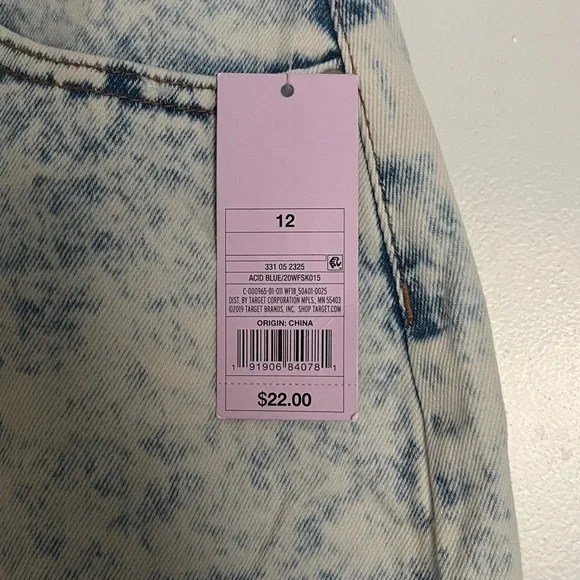 Wild Fable Light Blue Acid Wash Midi Skirt - Picture 3 of 4